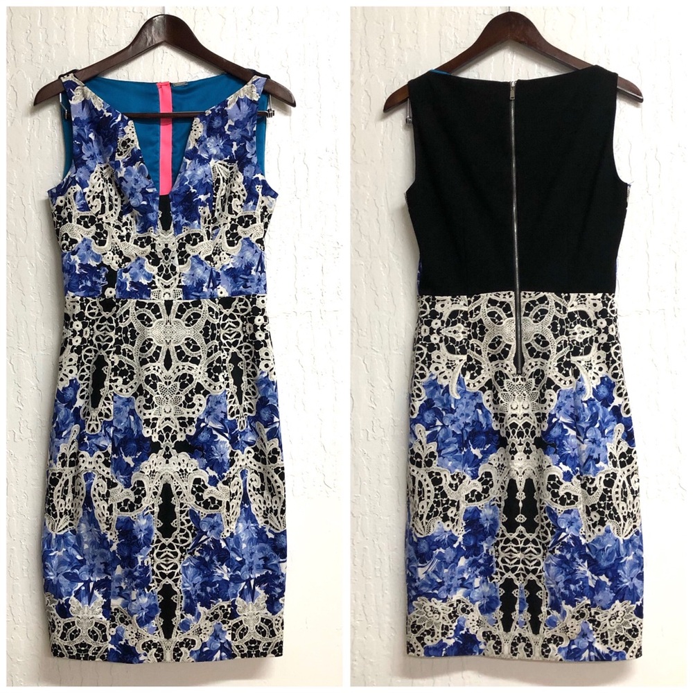 Elie Tahari Graphic Print Sleeveless Sheath Dress - Picture 5 of 8